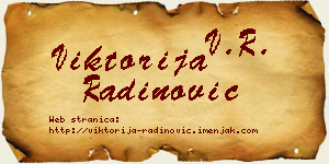 Viktorija Radinović vizit kartica